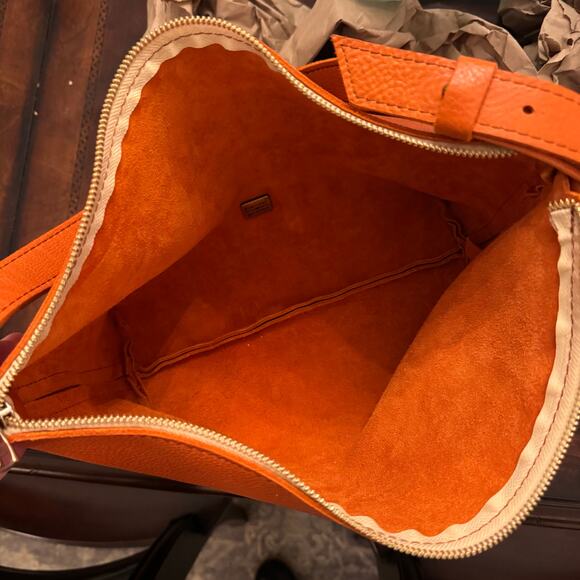 Portland Leather goods SLOUCHY SHOULDER BAG Orange Koi Large purse - Picture 11 of 11